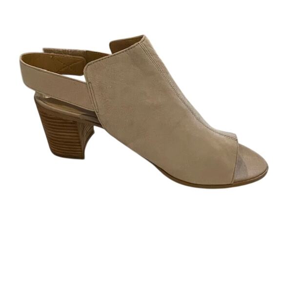 Franco Sarto  Helix Slingback Pump Tan/Gray Leather Block Heel - Picture 1 of 10